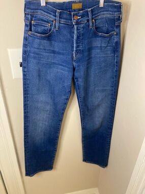 MOTHER Slider Hover Jeans in Classic Blue size 28